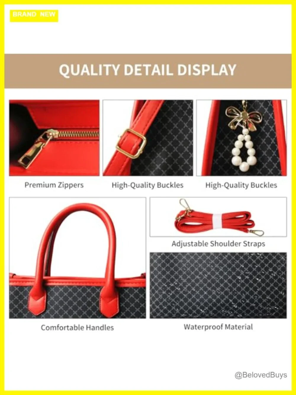 3-Piece PU Leather Handbag Set with Wallet, Top Handle Satchel Crossbody Tote
